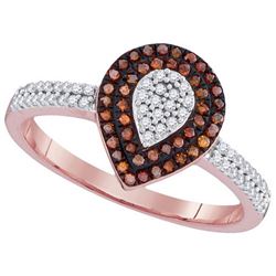 10KT Rose Gold 0.33CTW RED DIAMOND MICRO-PAVE RING