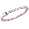 Image 1 : 10kt Rose Gold Womens Round Diamond Solitaire Stackable