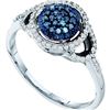 Image 1 : 10KT White Gold 0.25CT BLUE DIAMOND FASHION RING