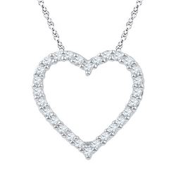 10KT White Gold 0.25CTW DIAMOND FASHION PENDANT