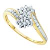 Image 1 : 10KT Yellow Gold 0.10CTW ROUND DIAMOND LADIES CLUSTER R