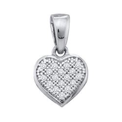 925 Sterling Silver White 0.05CT DIAMOND HEART PENDANT
