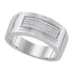 925 Sterling Silver White 0.15CTW DIAMOND FASHION MENS