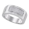 Image 1 : 925 Sterling Silver White 0.15CTW DIAMOND FASHION MENS