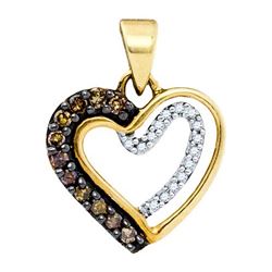 10K Yellow-Gold 0.20CTW DIAMOND HEART PENDANT