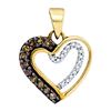 Image 1 : 10K Yellow-Gold 0.20CTW DIAMOND HEART PENDANT