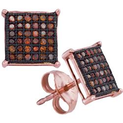 10KT Rose Gold 0.25CTW DIAMOND MICRO-PAVE EARRING