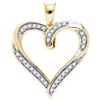 Image 1 : 10K Yellow-gold 0.10CTW DIAMOND MICRO PAVE HEART PENDAN