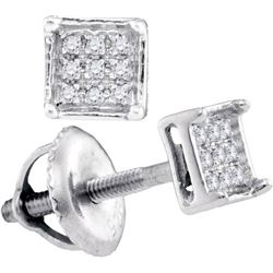 925 Sterling Silver White 0.05CTW DIAMOND MICRO PAVE EA