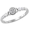 Image 1 : 10kt White Gold Womens Round Diamond Cluster Stackable