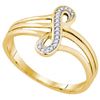 Image 1 : 10K Yellow-gold 0.04CTW DIAMOND FASHION RING