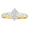 Image 1 : 10KT Yellow Gold 0.10CTW DIAMOND CLUSTER RING