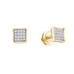 10KT Yellow Gold 0.10CTW DIAMOND MICRO PAVE EARRINGS