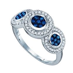 10KT White Gold 0.51CTW BLUE DIAMOND FASHION RING