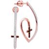 Image 1 : 10KT Rose Gold 0.25CTW RED DIAMOND FASHION EARRING