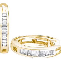 925 Sterling Silver Yellow 0.15CTW DIAMOND FASHION HOOP