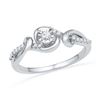 Image 1 : 10KT White Gold Two Tone 0.13CTW DIAMOND FASHION RING