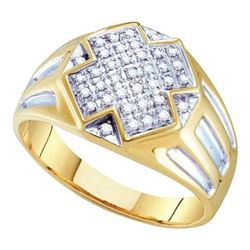 10K Yellow-gold 0.25CTW DIAMOND MICRO PAVE MENS RING