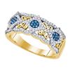Image 1 : 10KT Yellow Gold 0.40CTW BLUE DIAMOND FASHION BAND