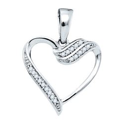 10K White-gold 0.06CTW DIAMOND HEART PENDANT