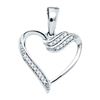 Image 1 : 10K White-gold 0.06CTW DIAMOND HEART PENDANT