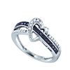 Image 1 : 10K White-gold 0.25CTW BLACK DIAMOND LADIES HEART RING
