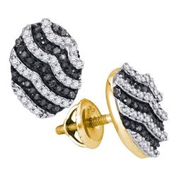 10K Yellow-gold 0.45CTW BLACK DIAMOND MICRO-PAVE EARRIN