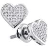 Image 1 : 925 Sterling Silver White 0.10CTW DIAMOND HEART EARRING