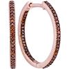 Image 1 : 10KT Rose Gold 0.25CTW DIAMOND MICRO-PAVE EARRING