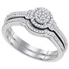 Image 1 : 10KT White Gold 0.25CTW DIAMOND MIRO-PAVE BRIDAL SET