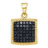 Image 1 : 14K Yellow-gold 0.50CTW BLACK DIAMOND MICRO-PAVE PENDAN