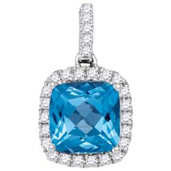 14KT White Gold 0.19CTW-Diamond 1.45(MIN)CT BT PENDANT