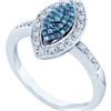 Image 1 : 10KT White Gold 0.25CTW BLUE DIAMOND FASHION RING