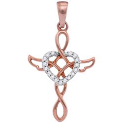 10kt Two-tone Rose Gold Womens Round Natural Diamond Cr