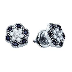 10KT White Gold 0.29CTW BLACK DIAMOND MICRO PAVE EARRIN