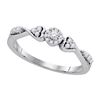 Image 1 : 10KT White Gold 0.20CTW DIAMOND FASHION RING