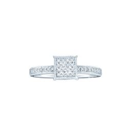10KT White Gold 0.10CTW DIAMOND LADIES MICRO PAVE RING