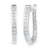 Image 1 : 10KT White Gold 0.20CTW DIAMOND HOOPS EARRING