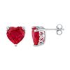 Image 1 : Sterling Silver Womens Heart Lab-Created Ruby Solitaire