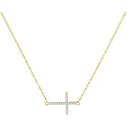 10kt Yellow Gold Womens Round Natural Diamond Sideways