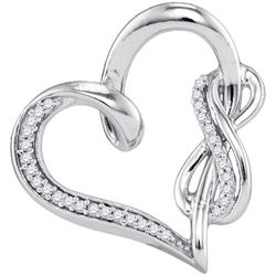 925 Sterling Silver White 0.12CTW DIAMOND FASHION PENDA