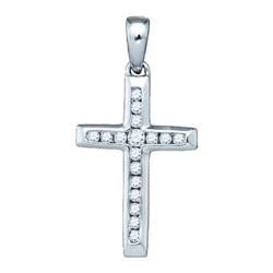 10K White-gold 0.13CTW DIAMOND CROSS PENDANT