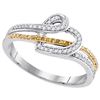 Image 1 : 10KT White Gold 0.20CTW DIAMOND MICRO-PAVE HEART RING