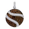 Image 1 : 10KT White Gold 0.75CTW COGNAC DIAMOND MICRO-PAVE PENDA