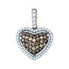 Image 1 : 10KT Yellow Gold 0.48CTW COGNAC DIAMOND HEART PENDANT