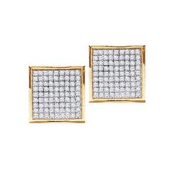 10K Yellow-gold 0.15CTW DIAMOND MICRO-PAVE EARRINGS