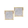 Image 1 : 10K Yellow-gold 0.15CTW DIAMOND MICRO-PAVE EARRINGS