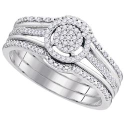 10KT White Gold 0.25CTW DIAMOND MICRO-PAVE BRIDAL SET