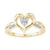 Image 1 : 10kt Yellow Gold Womens Round Diamond Solitaire Heart R