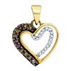 Image 1 : 10K Yellow-Gold 0.20CTW DIAMOND HEART PENDANT
